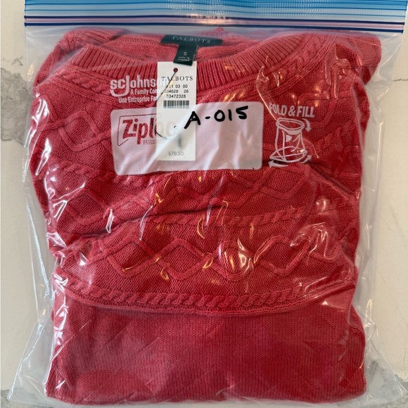 Talbots Womens CORAL Cable Knit Raglan Cashmere Blend Crewneck Sweater Small NEW - Picture 15 of 16